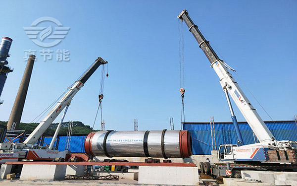 豆腐渣烘干設備吊裝現場